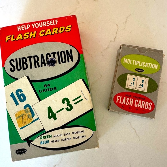 Whitman Flash Cards Set -  Set of TWO Large and Small / Subtraction / Multiply - Picture 1 of 10